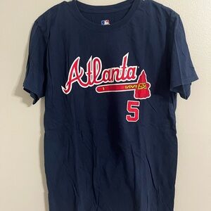 Atlanta Braves MLB Freddie Freeman #5 T-Shirt Size Medium Blue Short Sleeves